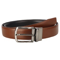 本革職人 男仕時尚休閒針扣式雙色旋轉扣真皮皮帶