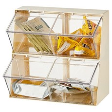 elelliving Cover Up咖啡膠囊點心收納盒 4格, 1個, 象牙白