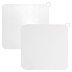 마켓플랜 스퀘어 냄새차단 실리콘 배수구 커버 2p, 화이트