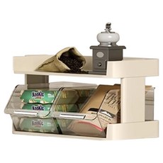 elelliving 咖啡膠囊收納盒茶點心整理盒 2層, Sand Beige, 1個