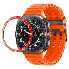SPACE SHIELD Galaxy Watch Ultra 相容 Mariner 客製化金屬錶圈套組, 1套, 金屬紅橙色