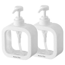 Market Plan 浴室清潔劑分裝瓶 空瓶 補充瓶 500ml, 2個, 白色