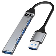 인네트워크 USB3.0 1포트 USB2.0 3포트 알루미늄 초슬림 USB 4포트 확장 허브 IN-U324, 1개