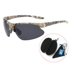 Altiola 高爾夫 登山 騎行 偏光運動太陽眼鏡 + 專用收納盒套組, 1套, 迷彩灰