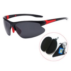 Altiola 高爾夫 登山 騎行 偏光運動太陽眼鏡 + 專用收納盒套組, 1套, 黑紅黑