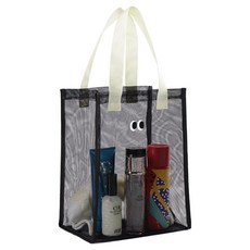 필웨이브 수영 메쉬백 망사 비치백, 블랙, 1개