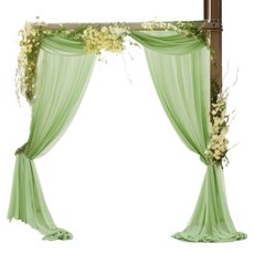 KODACHIEF 晚宴派對帳篷婚禮舞台拱門窗簾裝飾 75 x 600 cm, 1個, 鼠尾草綠