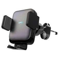 유엠투 차량용 Z플립 고속 무선충전 RGB LED 핸드폰 거치대 15W, 블랙, UMWH-CAR1LED 블랙, UMWH-CAR1LED