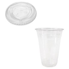 이로울생활 PET 아이스컵 470ml 50p + 평뚜껑 50p 세트, 1세트