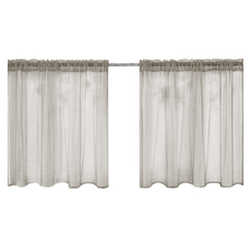 逍遙商會 現代簡約刺繡雪紡遮蔽簾 2入, 淺摩卡色