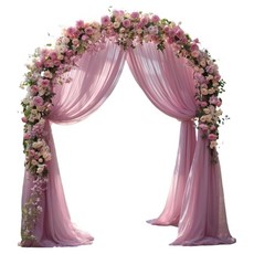 KODACHIEF晚餐派對帳篷婚禮舞台拱形幕布裝飾 印地安粉紅色 75*600cm, 1個, 混色