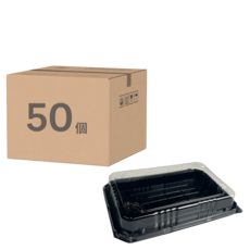 盒作社 黑底壽司盒 01, 50個裝, 1套