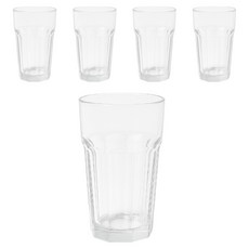 Living Mate塑膠八角水杯 420ml, 透明, 5個