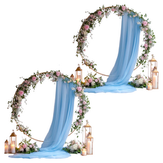 KODACHIEF 晚宴派對 帳篷 婚禮 舞台 拱門 窗簾 裝飾 天藍色 150 x 100 cm, 2個, 混色