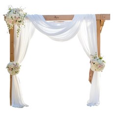 KODACHIEF 디너 파티 천막 웨딩 무대 아치 커튼 장식 흰색 75 x 600 cm, 혼합색상, 1개