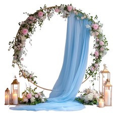 KODACHIEF 晚宴派對帳篷婚禮舞台拱門窗簾裝飾 天藍色 75 x 600 cm, 1個, 混合色