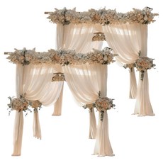 KODACHIEF 晚宴 派對 帳篷 婚禮 舞臺 拱門 窗簾 裝飾 香檳色 30 x 300 cm, 2個, 混色