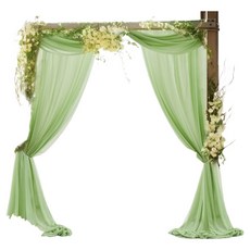 KODACHIEF 晚宴派對 帳篷 婚禮舞台 拱門布幔 裝飾 鼠尾草綠 75 x 300 cm, 1個, 混合色