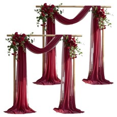 KODACHIEF 晚宴派對帳篷 婚禮舞台拱門布幔裝飾 酒紅色 30 x 300cm, 2個, 混合色
