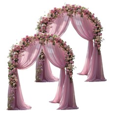 KODACHIEF 晚宴派對 帳篷 婚禮 舞台 拱門 窗簾 裝飾 灰粉色 30 x 300 cm, 2個, 混合色