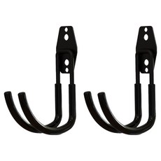 Malltoday 節省空間壁掛工具掛鉤掛架 中(40 x 145 x 104 mm), 2個, 05 黑色