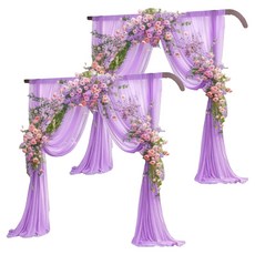 KODACHIEF 晚宴派對 帳篷 婚禮 舞台 拱門 窗簾 裝飾 淡紫色 30 x 300 cm, 2個, 混合色
