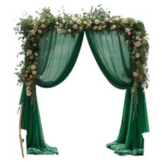 KODACHIEF 晚宴派對 帳篷 婚禮 舞台 拱門 窗簾 裝飾 深綠色 75 x 300cm, 1個, 混合顏色