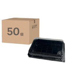 盒作社 黑底壽司盒 02, 50個裝, 1套