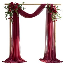 KODACHIEF 晚宴派對帳篷婚禮舞臺拱門窗簾裝飾 勃根地酒紅色 75 x 300 cm, 1個, 混合色