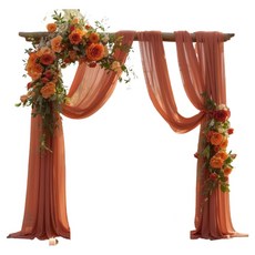 KODACHIEF 晚宴派對 帳篷 婚禮 舞臺 拱門 窗簾 裝飾 橘色 75 x 600 cm, 1個, 混合色