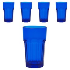 Living Mate塑膠八角水杯 420ml, 藍色, 5個
