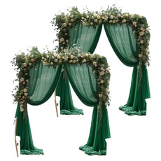KODACHIEF 晚宴派對帳篷婚禮舞台拱門窗簾裝飾 深綠色 30 x 300 cm, 2個, 混色