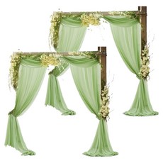 KODACHIEF 晚宴派對帳篷婚禮舞台拱門窗簾裝飾 鼠尾草綠 150 x 100 cm, 2個, 混合色