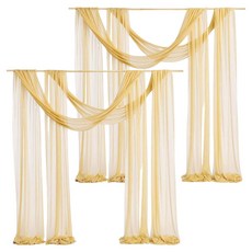 KODACHIEF 晚宴派對帳篷婚禮舞臺拱門窗簾裝飾 金色 30 x 300 cm, 2個, 混合色
