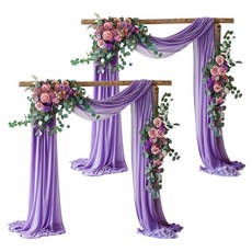 KODACHIEF 晚宴派對帳篷 婚禮舞台拱門布幔裝飾 深紫色 30 x 300 cm, 2個, 混合色