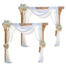 KODACHIEF 晚宴派對 帳篷 婚禮 舞臺 拱門 窗簾 裝飾 白色 30 x 300 cm, 2個, 混合色