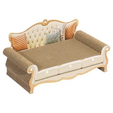 웨이비데이즈 고양이 엘로이 레트로 소파형 스크래쳐, 크림, 1개