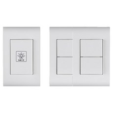 nano 電氣 Odyssey SIMPLE 白色雙聯開關 2入 + 一鍵全關開關套組, 1套