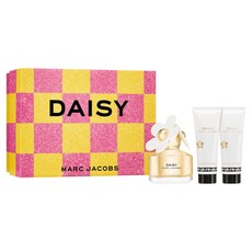 MARC JACOBS 馬克賈伯 繽紛假期小雛菊經典禮盒3件組 淡香水 50ml + 身體乳 75ml 2條, 1個