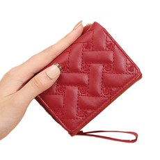 Gold Pang 女用迷你愛心刺繡掛繩短夾