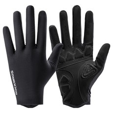ROCKBROS 洛克兄弟 吸震防滑 智慧型手機觸控 運動自行車手套 雙手穿戴組 S396-1, 1套, 黑色