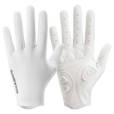 ROCKBROS 洛克兄弟 吸震襯墊 智慧型手機觸控 自行車手套 雙手穿戴套組 S396-1, 1套, 白色