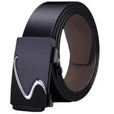 本革職人 真皮男仕休閒百搭精選系列 率性S曲線款薄型免鑽孔伸縮自動扣皮帶