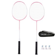 MAME 運動羽球拍 2p + 羽球 3p + 球拍袋 1p 套組 粉紅色, 1套, 單一商品