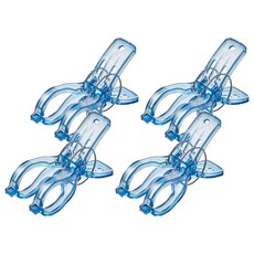 Malltoday 強力透明曬衣夾 大型, 01 透明藍, 4個