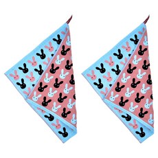 kitchen U 兔子掛環擦手巾, 2個, 藍色