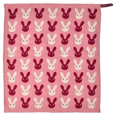 키친유 토끼 고리 핸드타월, 핑크, 1개