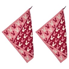 kitchen U 兔子掛環擦手巾, 2個, 粉紅色