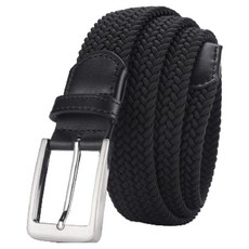 本革職人 免鑽孔 彈力編織舒適材質 無段隨意調節洞方扣造型伸縮皮帶