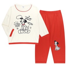 mollimelli friends 兒童用 迪士尼101忠狗 & 瑪麗貓 蓬鬆柔軟 上衣+下著 室內居家服套裝